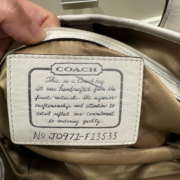 Coach Brown Ivory Jacquard Coach Signature Tote Carryall Bag Satchel Str… - Picture 6 of 10